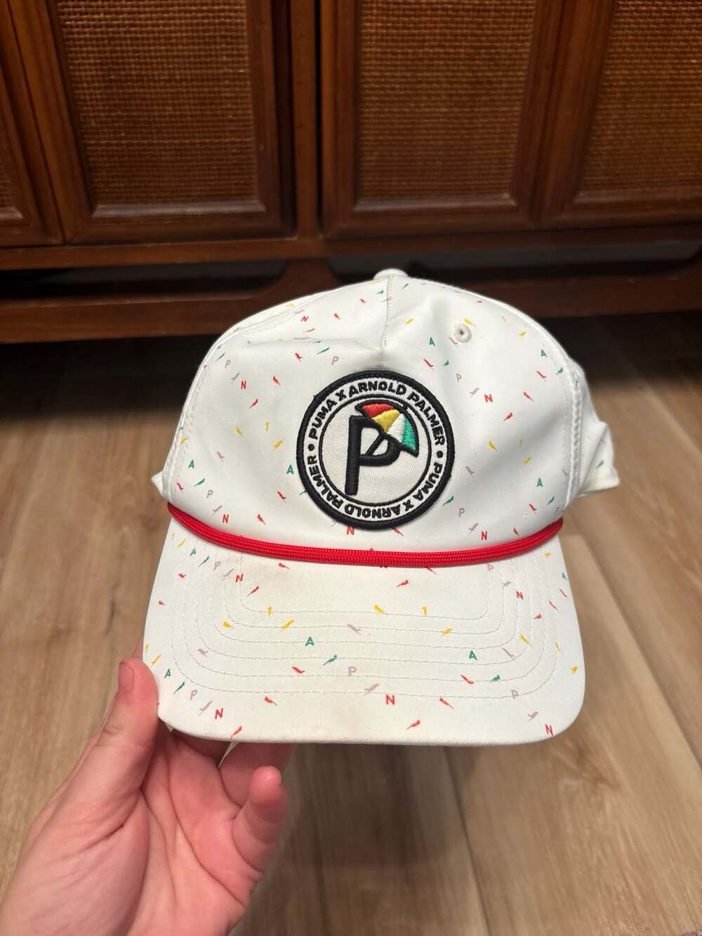 Puma Arnold Palmer Golf Hat White Confetti Snapback Baseball Cap